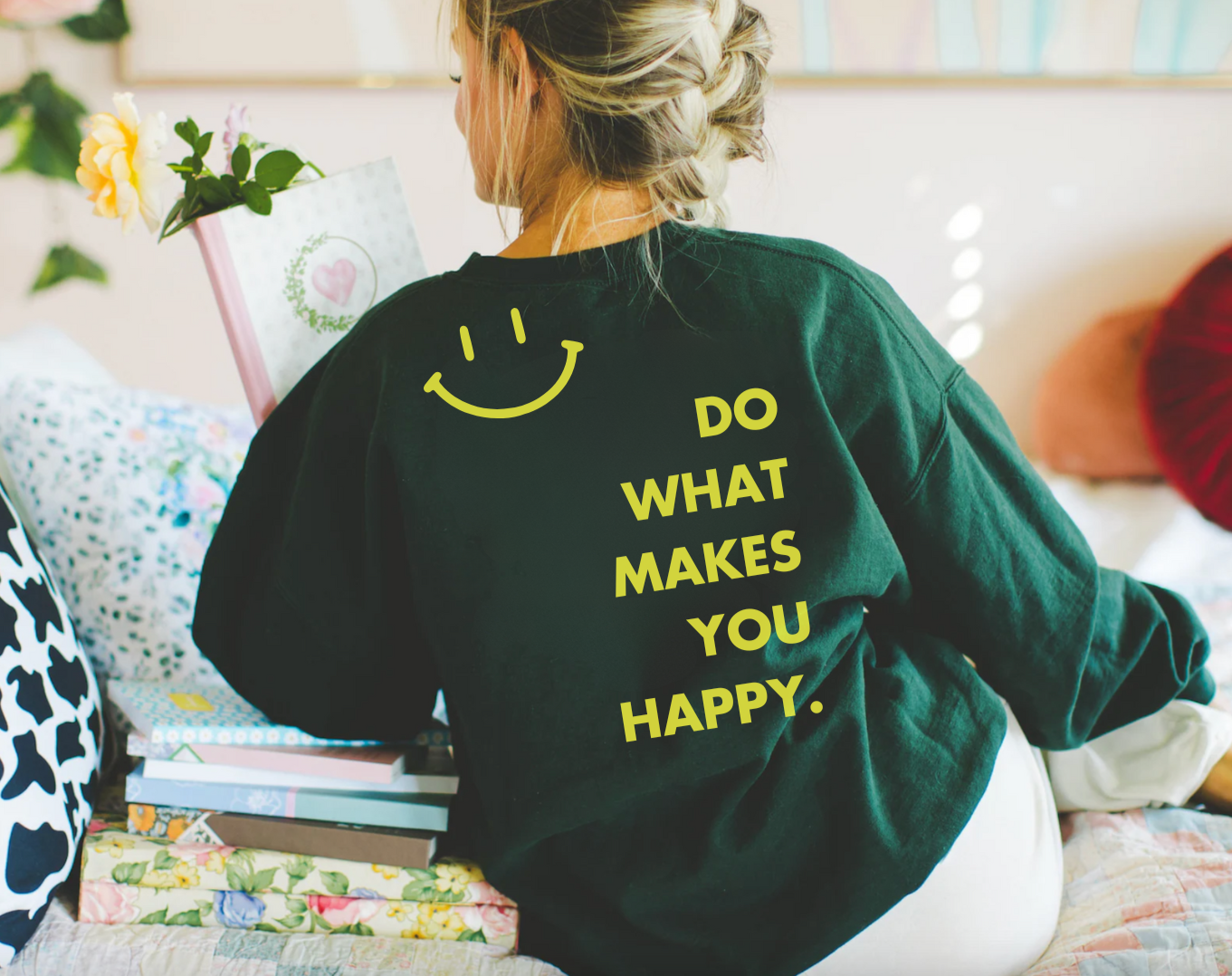 Do What Makes You Happy Smiley Face Crewneck