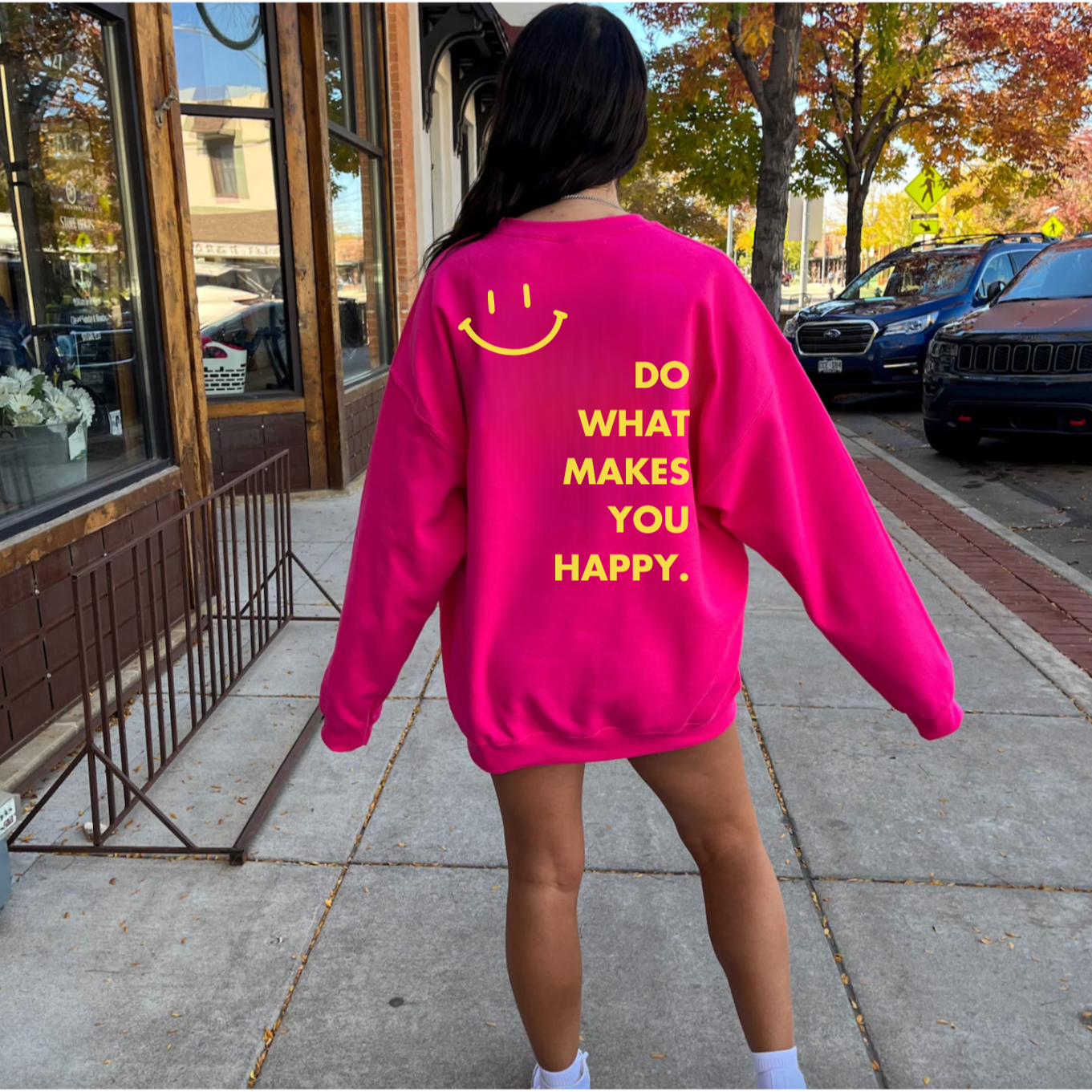 Do What Makes You Happy Smiley Face Crewneck