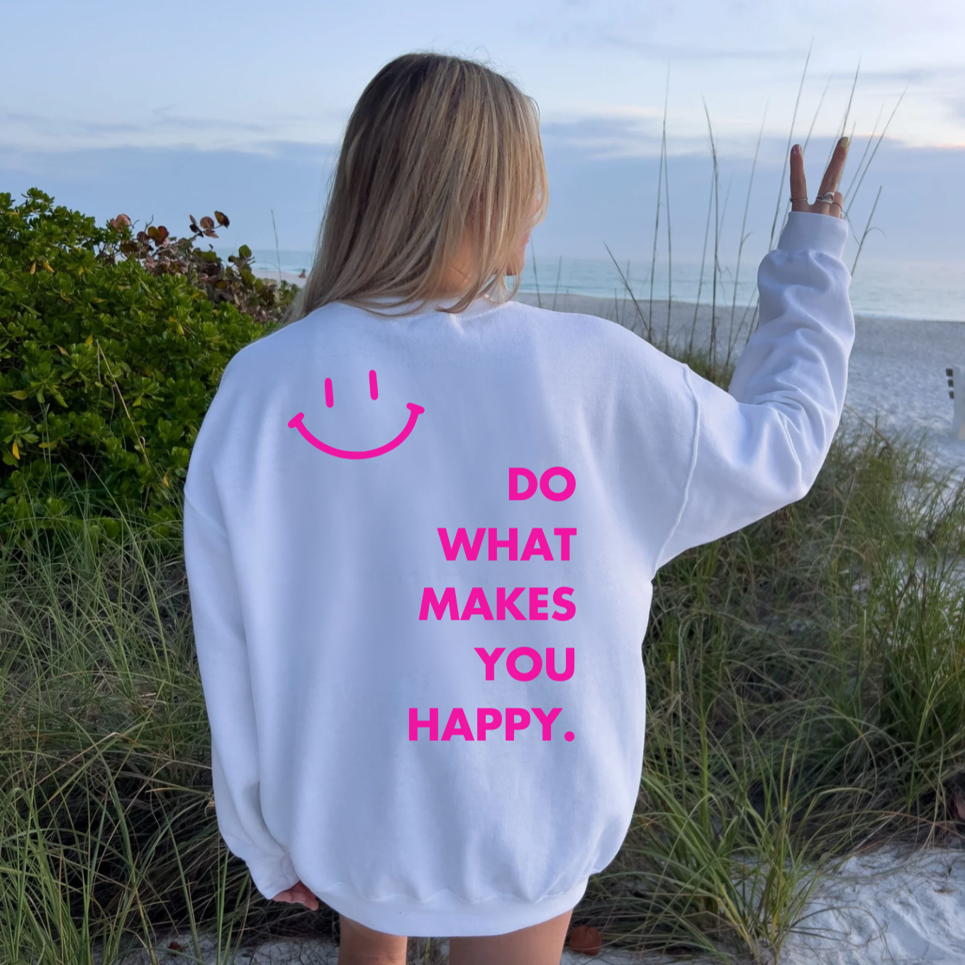 Do What Makes You Happy Smiley Face Crewneck