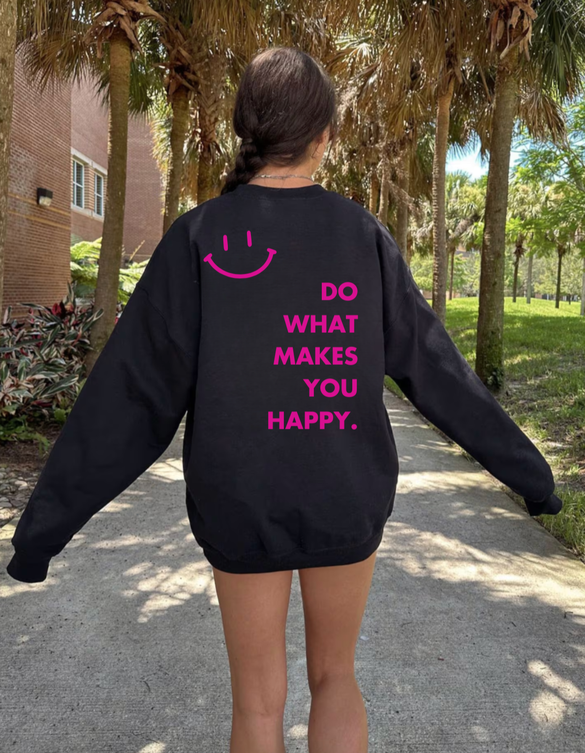 Do What Makes You Happy Smiley Face Crewneck