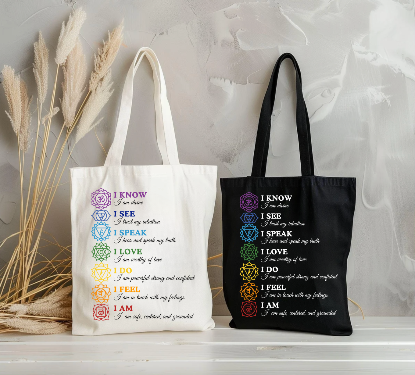 Chakra Affirmations Tote Bag