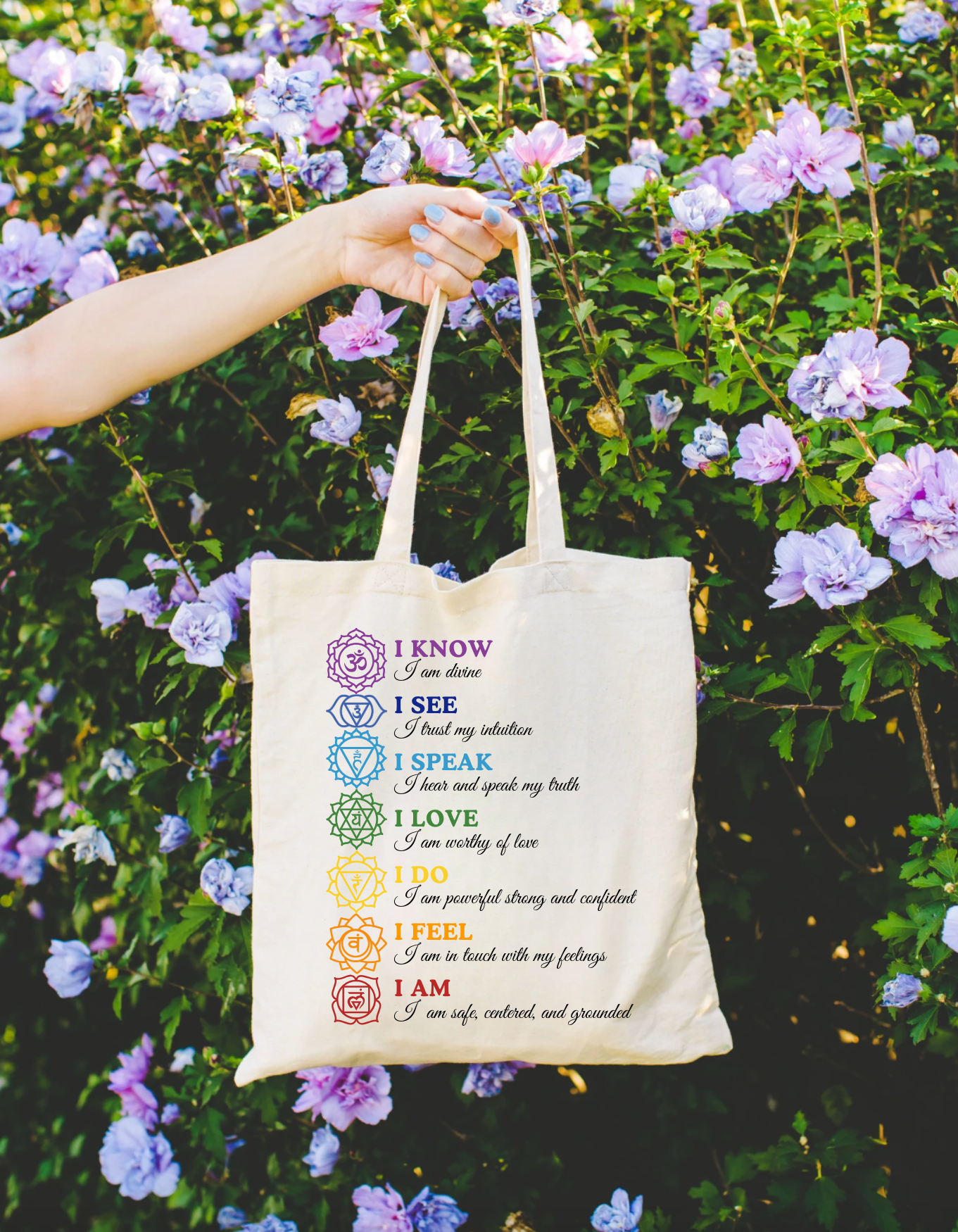 Chakra Affirmations Tote Bag