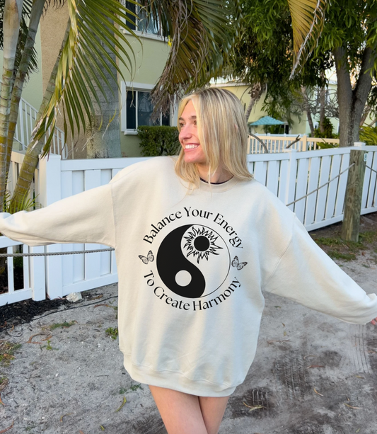 Balance Your Energy | Yin & Yang Crewneck