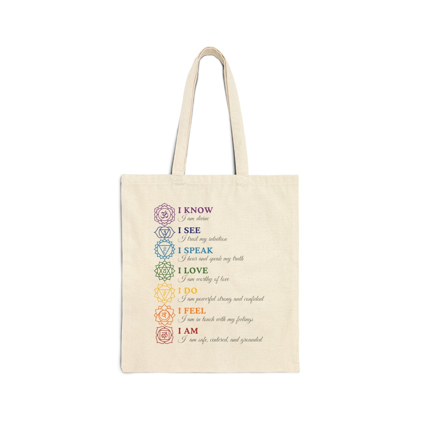 Chakra Affirmations Tote Bag